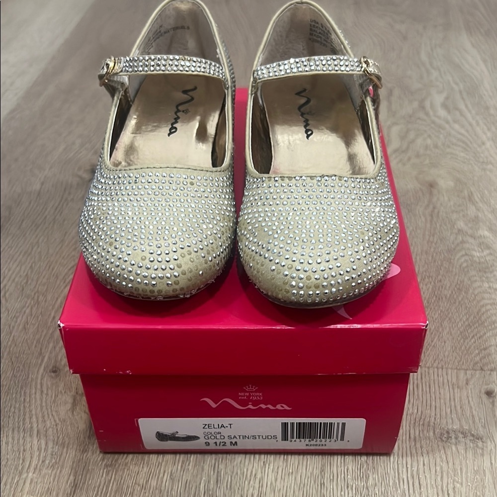 Nina Silver Studded Mary Jane Shoes